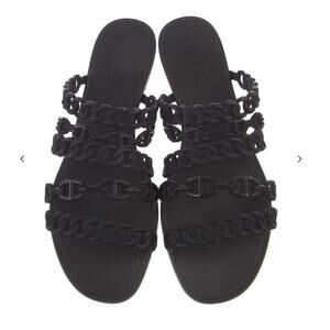 HERMES Rivage Chaîne d'Ancre Insignia Slides Women's Size: 8
